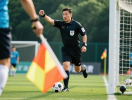 体验足球边裁丨从旗语到跑位,如何快速入门,判罚越位技巧,业余比赛边裁职责