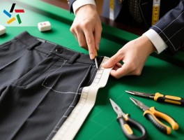 自己裁西装裤边怎么裁,西装裤边裁剪步骤,需要哪些工具,如何保证两条裤腿一样长