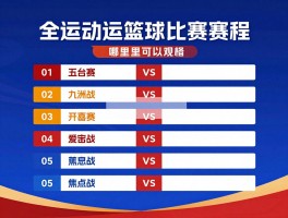 全运会篮球比赛直播,哪里可以观看,赛程如何安排,哪些是焦点战