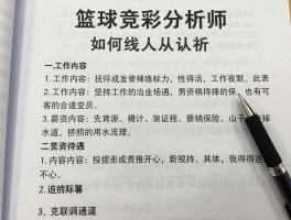篮球竞彩分析师,如何成为从业人员,工作内容有哪些,薪资待遇如何