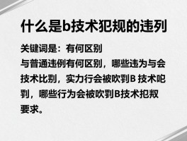 什么是b技术犯规的违例,与普通违例有何区别,哪些行为会被吹罚b技术犯规