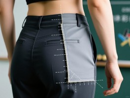 一边半裁裤子怎么裁,裤子后片怎么裁省料,修身版型怎么调整,不同体型如何适配