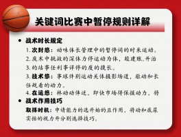 篮球比赛中暂停规则详解,次数时长规定,战术作用是什么,申请时机选择技巧