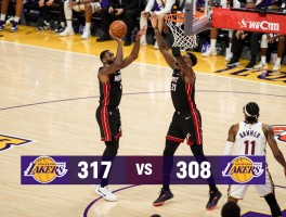 篮球热火对湖人,最新战果如何,球星表现怎样,历史交锋谁占优