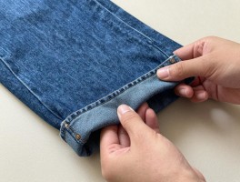 裤脚边裁方法,如何自己剪裤脚,牛仔裤脚处理技巧