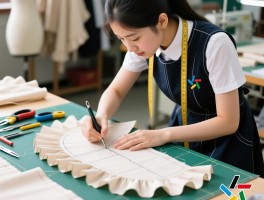 女生边裁服装，如何学习边裁步骤,边裁工具有哪些,荷叶边裁剪技巧