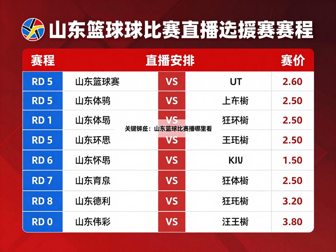 山东篮球比赛直播哪里看,赛程如何安排,哪些平台免费,手机怎么看 山东篮球比赛直播哪里看,赛程如何安排,哪些平台免费,手机怎么看