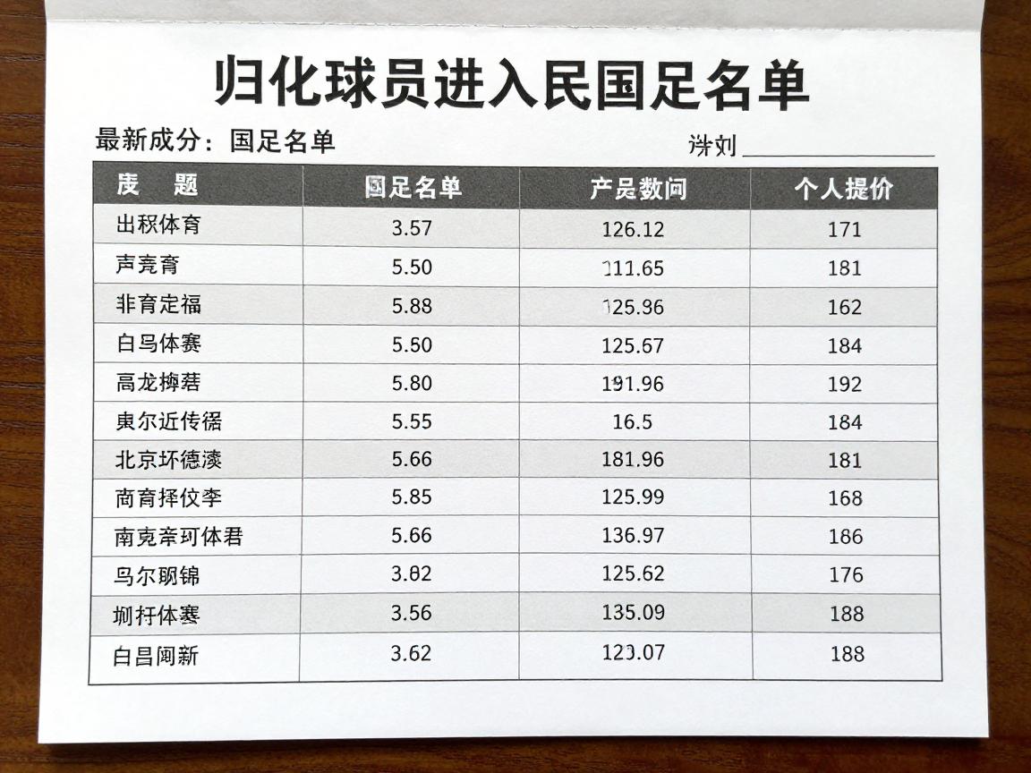 归化球员进入国足名单,最新名单分析,实力提升多少,新规如何影响? 归化球员进入国足名单,最新名单分析,实力提升多少,新规如何影响?