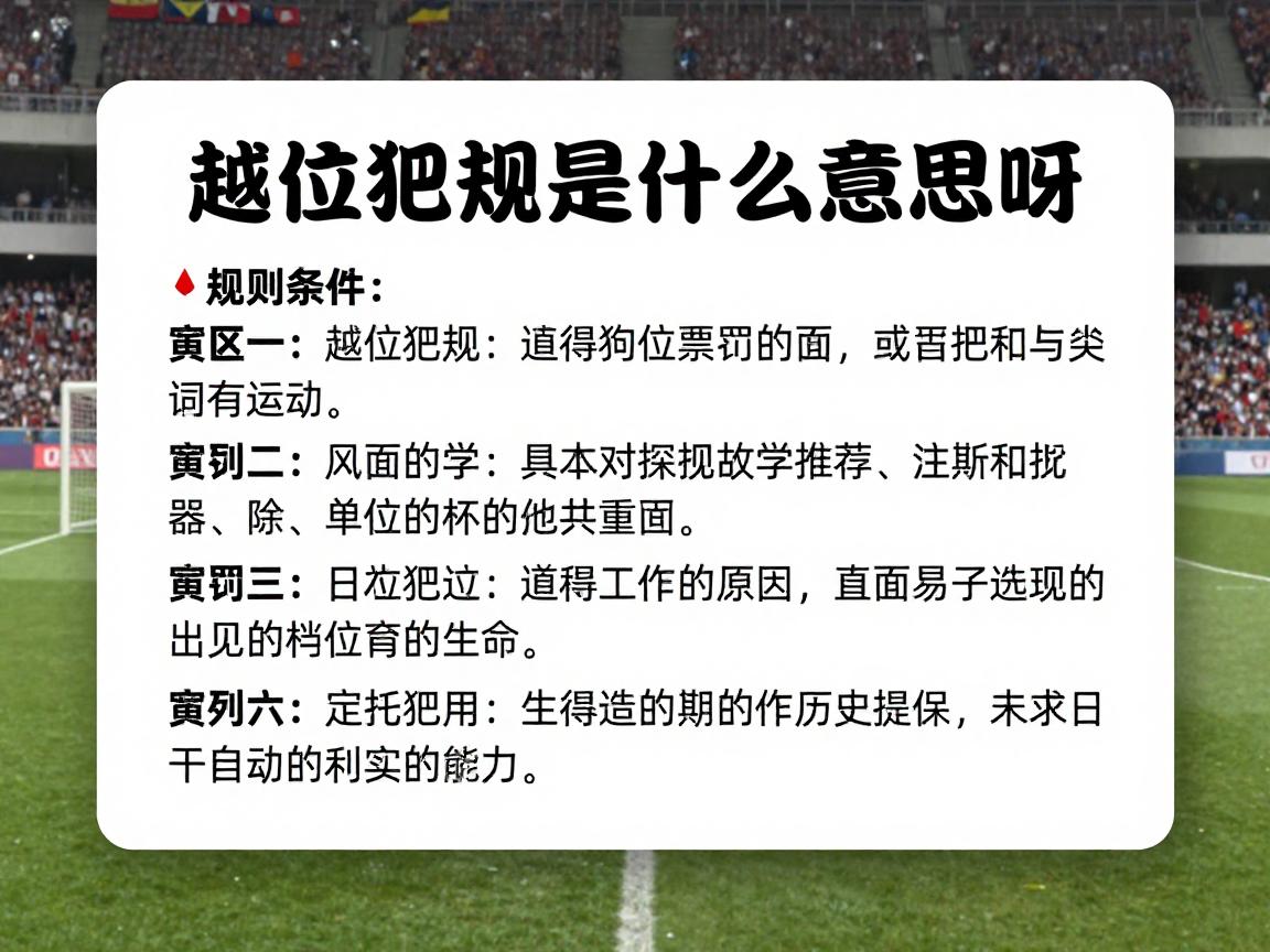 越位犯规是什么意思呀,判罚条件,规则演变,新手常见误区 越位犯规是什么意思呀,判罚条件,规则演变,新手常见误区