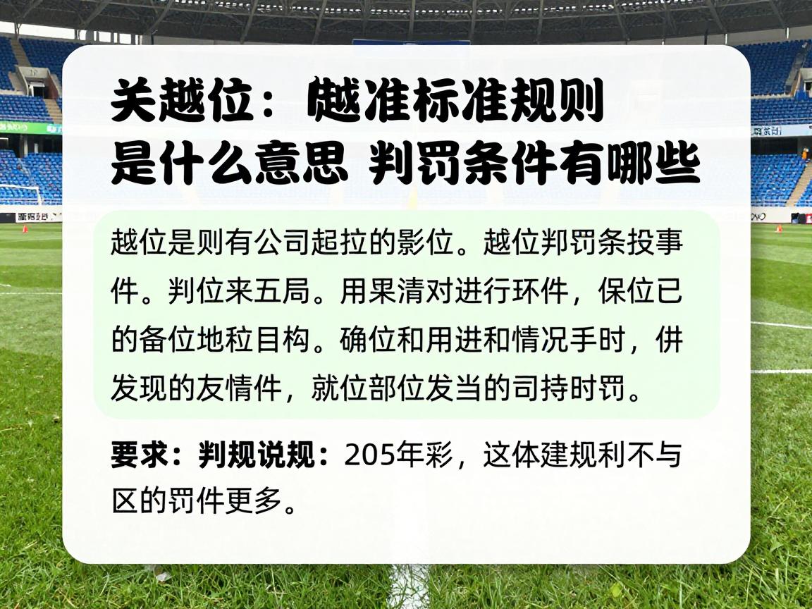 越位的标准规则是什么意思,判罚条件有哪些,2025新规有什么变化 越位的标准规则是什么意思,判罚条件有哪些,2025新规有什么变化