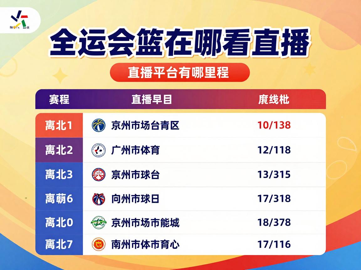 全运会篮球在哪看直播,直播平台有哪些,赛程时间如何安排,哪些是焦点赛事 全运会篮球在哪看直播,直播平台有哪些,赛程时间如何安排,哪些是焦点赛事