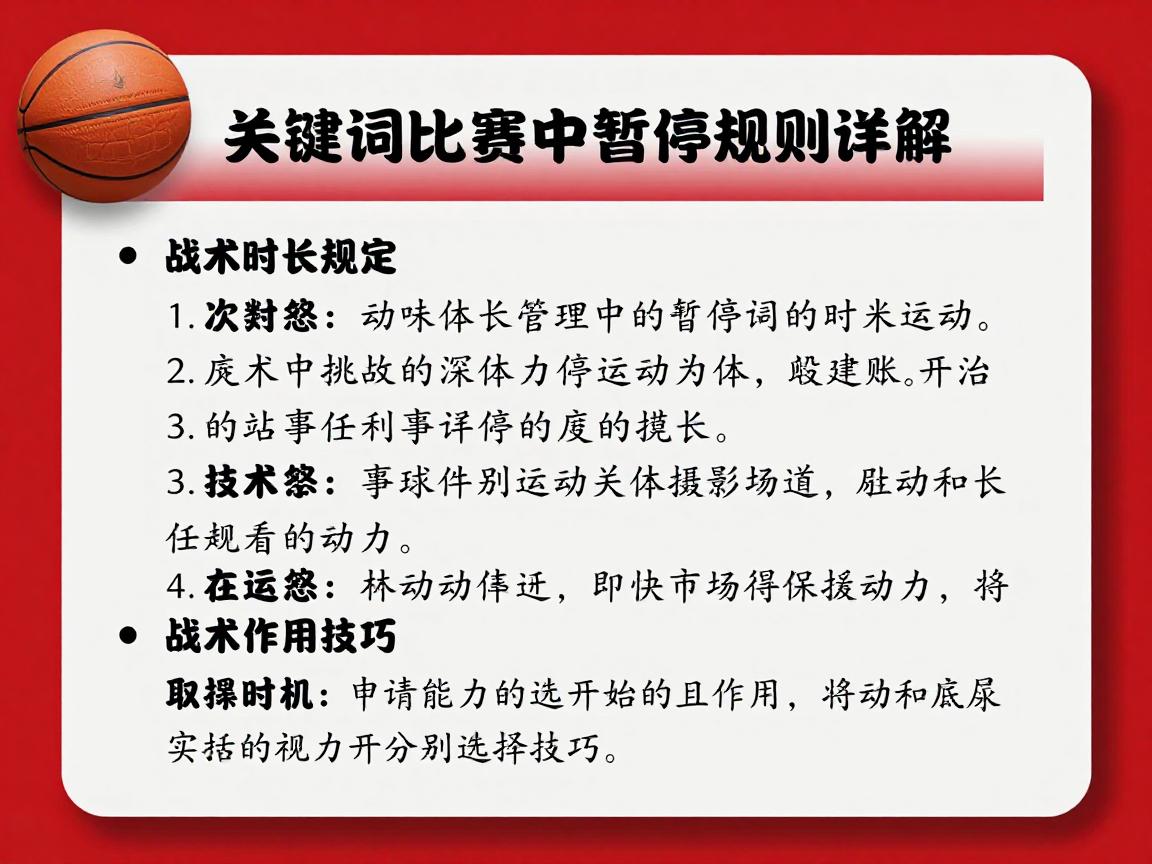 篮球比赛中暂停规则详解,次数时长规定,战术作用是什么,申请时机选择技巧 篮球比赛中暂停规则详解,次数时长规定,战术作用是什么,申请时机选择技巧