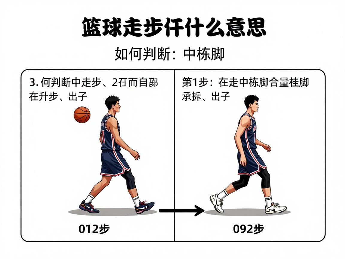 篮球走步是什么意思图片,如何判断中枢脚,012步规则图解,常见走步示例 篮球走步是什么意思图片,如何判断中枢脚,012步规则图解,常见走步示例