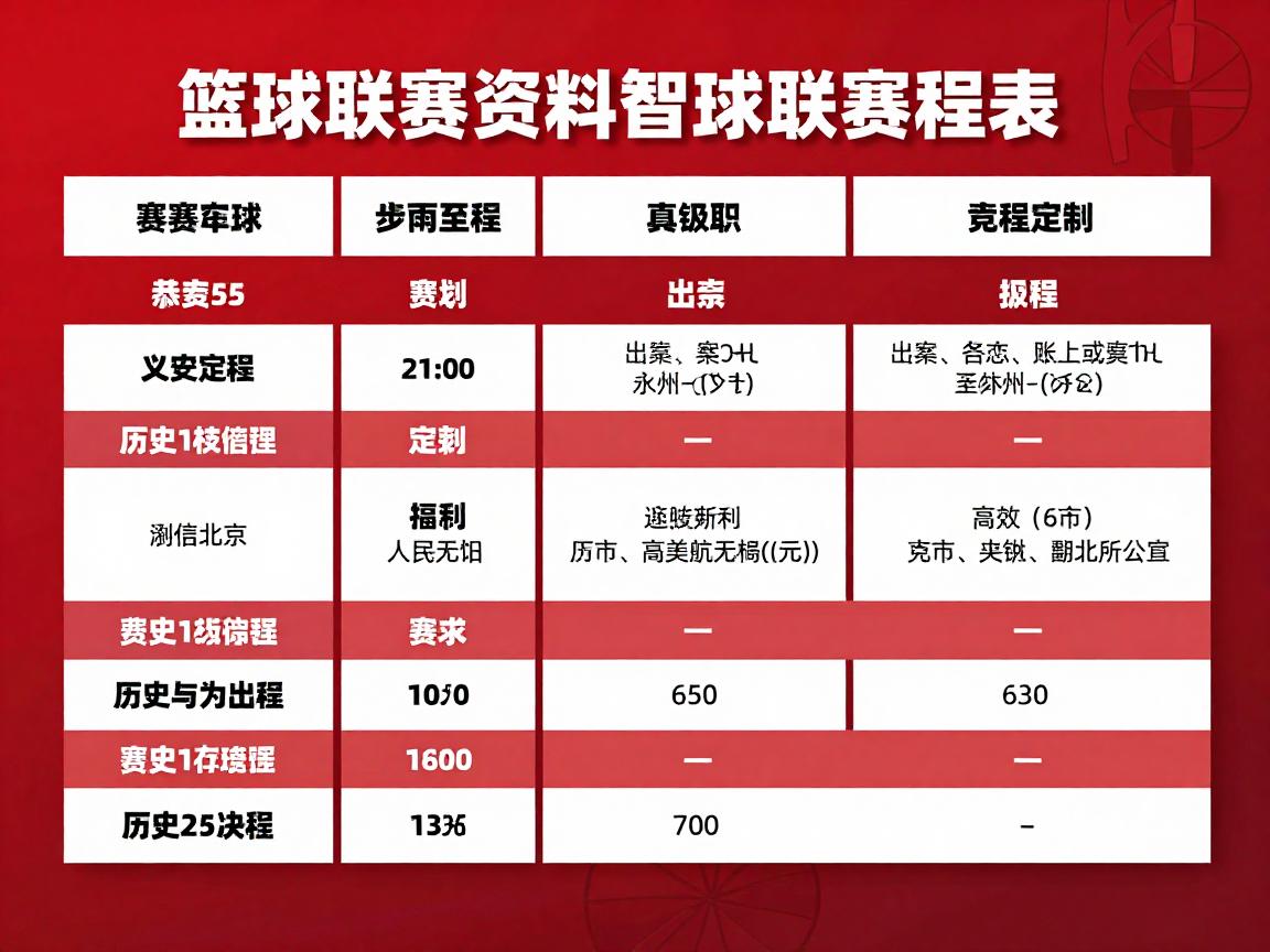 篮球联赛资料,如何获取赛程信息,有哪些级别和类型,竞赛规则详解,历史发展历程 篮球联赛资料,如何获取赛程信息,有哪些级别和类型,竞赛规则详解,历史发展历程