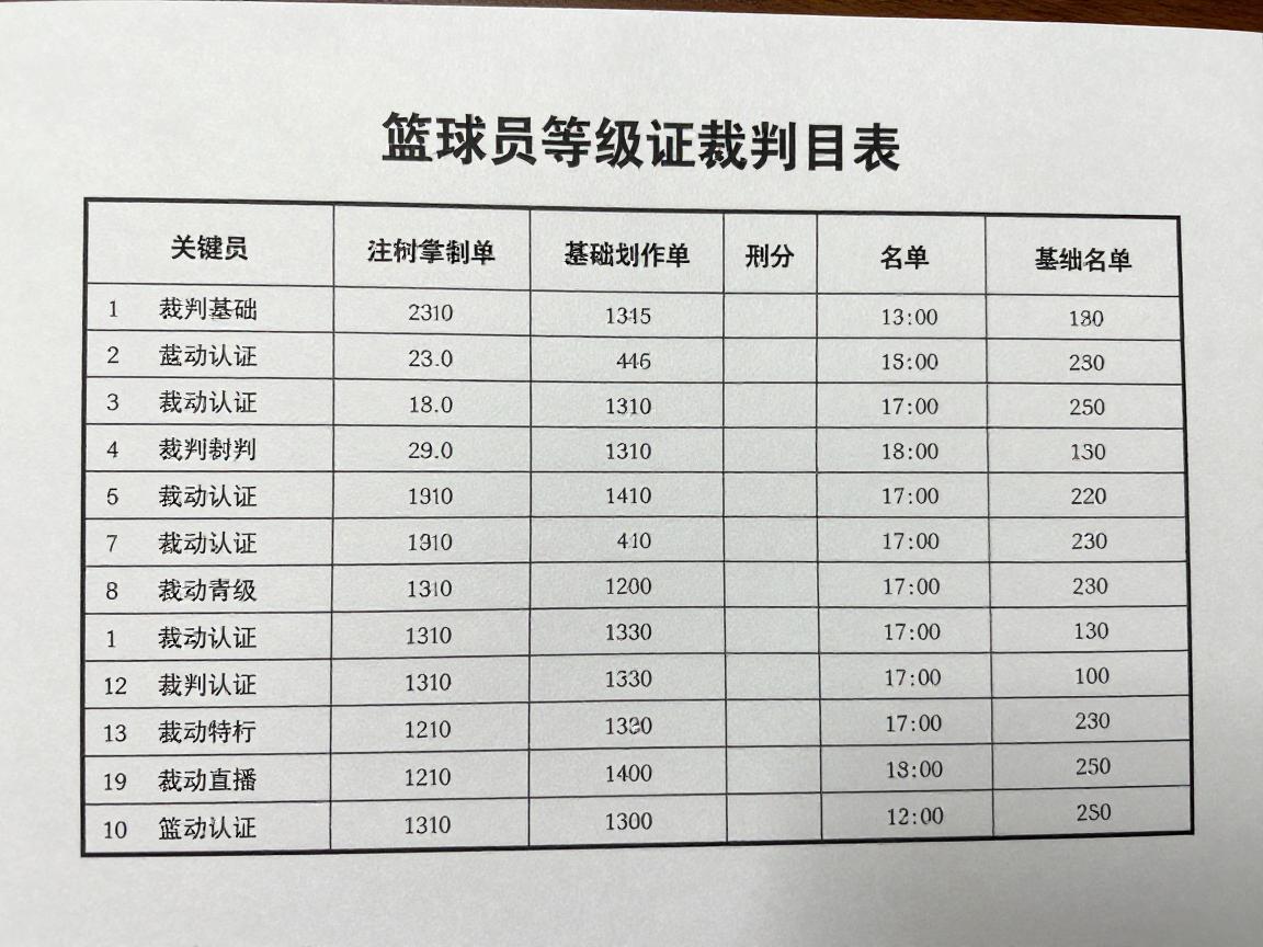篮球裁判员表,如何查询最新名单,裁判员等级如何划分,国际认证流程是什么 篮球裁判员表,如何查询最新名单,裁判员等级如何划分,国际认证流程是什么